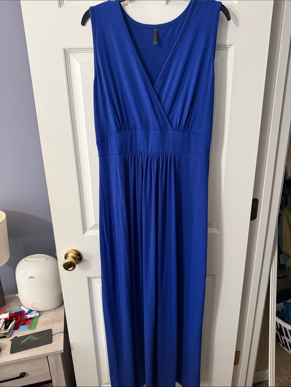 Sleeveless V-Neck Maxi Dress in Royal Blue